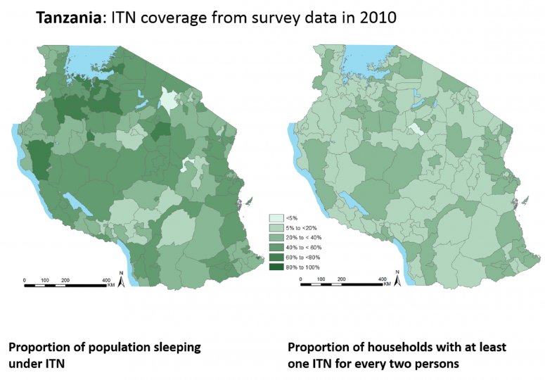 Map of ITN coverage in Tanzania