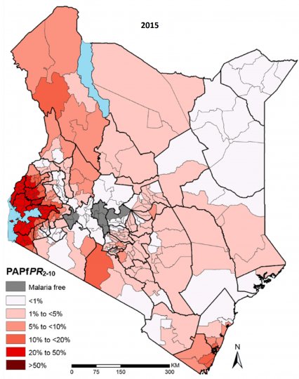 Malaria prevalence map Kenya