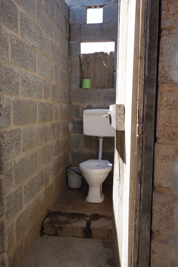 A new and improved toilet on one of the plots involved in the San-Dem study 